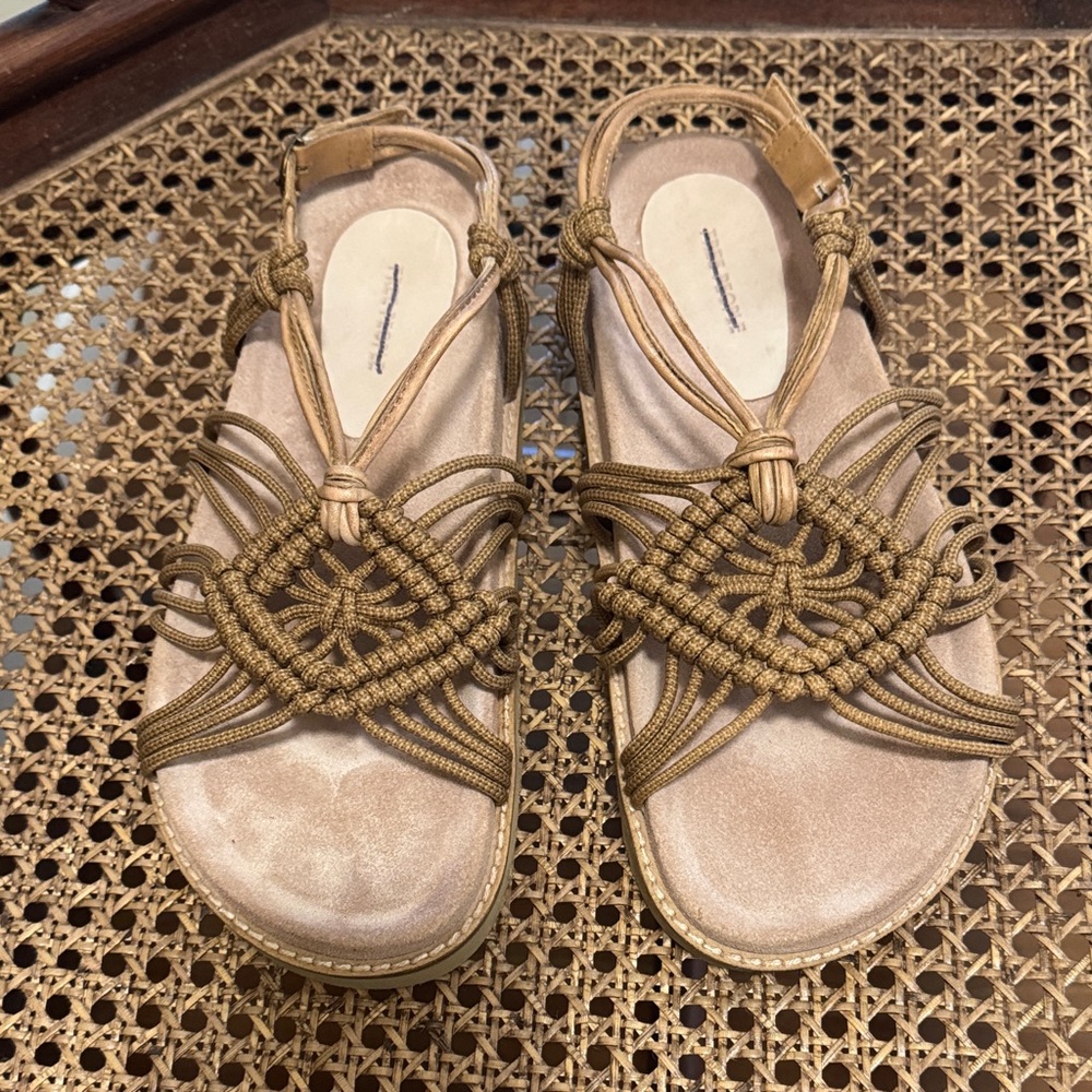 Free People Tan Braided Sandals 8.5 worn once!